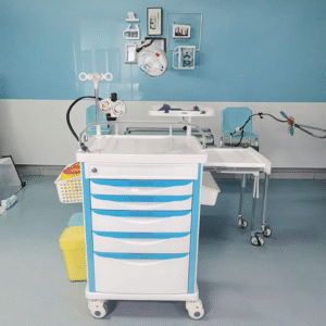 ABS Emergency Trolley 5-layer Drawer Nurse Anesthesia Cart Medical Cart Trolley Hospital Anaesthesia Trolley