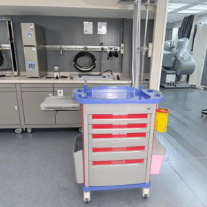 Hospital Furniture ABS Medicine Trolley Anesthesia Medical Crash Cart Hospital Anaesthesia Trolley