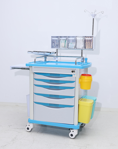 Medical Equipment Company Trolley Hospital Medical Emergency Trolley Anesthesia Treatment Cart With 5 Drawers